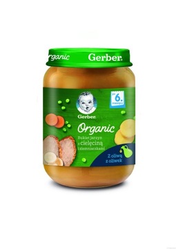 GERBER ORGANIC Obiadek Bukiet jarzyn z cielęciną i ziemniaczkami 190g