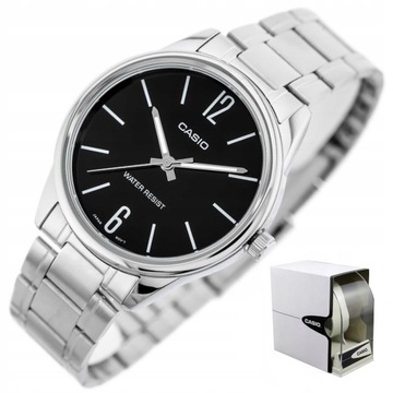ZEGAREK MĘSKI CASIO STEVEN +BOX +GRAWER stalowy klasyczny