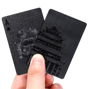 4xCreative Водонепроницаемые черные пластиковые игральные карты Покер Карточные игры 4 шт.
