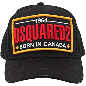 DSQUARED2 włoska czapka z daszkiem bejsbolówka BLACK