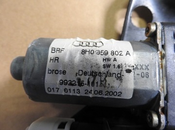 A4 S4 B6 B7 CABRIO MOTOREK MECHANIZMUS OKNO PRAVÝ ZADNÍ 8H0839398 8H0959802A