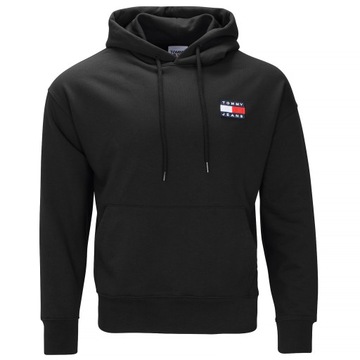 Tommy Jeans czarna bluza męska kangurka logo DM0DM06593 S