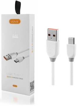 KABEL USB C | USB - USB typ C SZYBKIEGO ŁADOWANIA 1m QC 3.0 VIDVIE CB442T