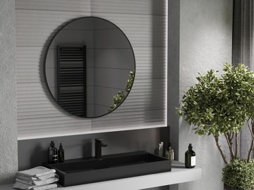 MEXEN LOFT КРУГЛОЕ ЗЕРКАЛО ДЛЯ ВАННОЙ КОМНАТЫ 90 СМ РАМА ЧЕРНОЕ