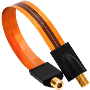 PŁASKI KABEL ANTENOWY PRZEJŚCIÓWKA PRZELOTKA OKIENNA CIENKA ZŁĄCZE F 20cm