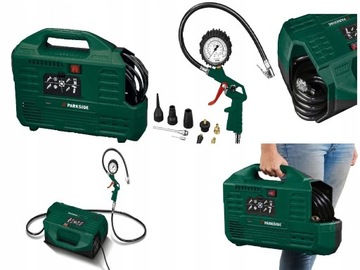 Kompresor Bezolejowy manometr 1100W 8 BAR Parkside