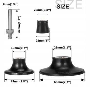 Опорный диск ROLOC fi 70 мм на хвостовике 6 мм Резиновая накладка для шлифовальной машины