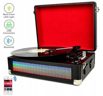 GRAMOFON DIGITNOW LED BLUETOOTH AUX RCA