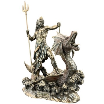 Figurka Rzeźba Statuetka POSEJDON STOJĄCY NA HIPOKAMPIE VERONES WU76908A4