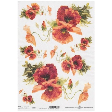 PAPIER RYŻOWY do decoupage A4 ITD-R0958 maki