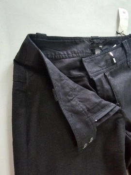 H&M spodnie czarne lniane bootcut szeroka nogawka niski stan dzwony 38