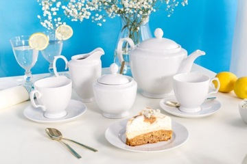 Serwis herbaciano-kawowy dla 6 osób porcelana MariaPaula Biała 21 el.