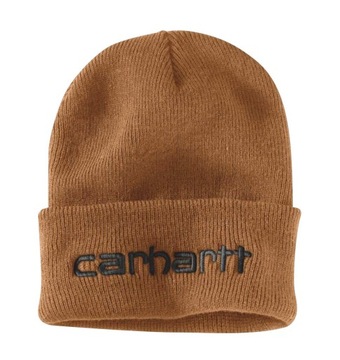 CARHARTT czapka beanie akrylowa brązowa haft