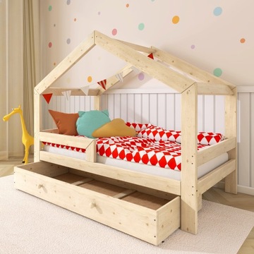 ŁÓŻKO DZIECIĘCE Z SZUFLADĄ 160x80 DLA DZIECI DZIECKA + STELAŻ + SZUFLADA W7