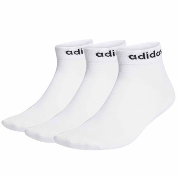 ADIDAS SKARPETY BAWEŁNA MĘSKIE KOSTKI BIAŁE 3-PAK
