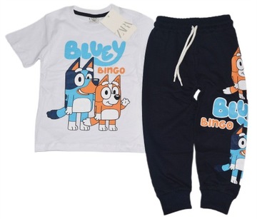 Piękny komplet dres 122-128 7-8 lat bluzka + joggersy dresy bawełna