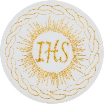 NASZYWKA HOSTIA KOMUNIA CHRZEST IHS HAFT 8 cm