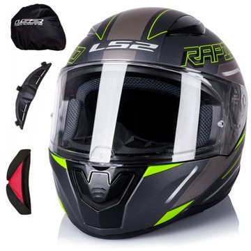 LS2 KASK MOTOCYKLOWY INTEGRALNY FF353 RAPID II ECE 22.06 ROKKU BLACK YEL L