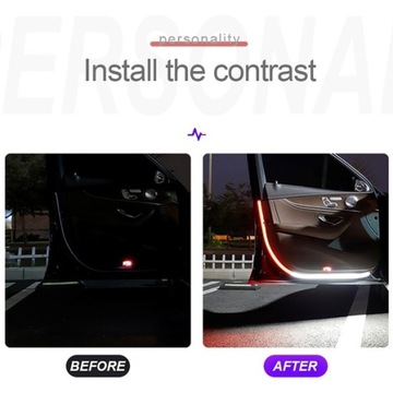 Led paski na drzwi samochodu ostrzeżenie