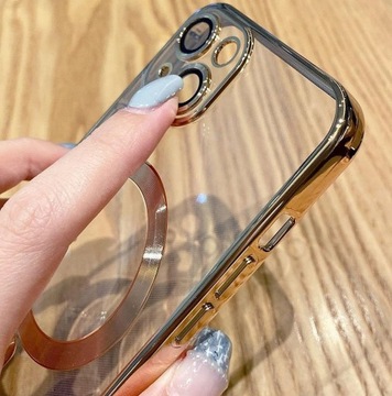 ЧЕХОЛ ДЛЯ IPHONE 13/14 ДЛЯ ЗАЩИТЫ КАМЕРЫ MAGSAFE - ЗОЛОТОЙ ГЛАМУР