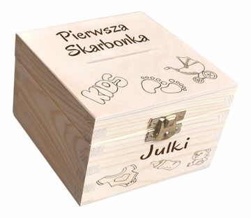 PIERWSZA SKARBONKA z grawerem PREZENT DZIECKO IMIĘ