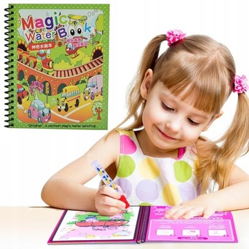 MAGICZNA WIELORAZOWA KOLOROWANKA WODNA + PISAK