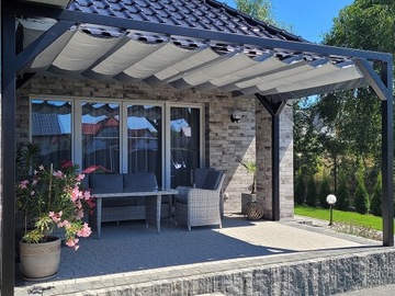 РИМСКИЕ РОЛЬСТАВНИ, СОЛНЕЧНЫЕ, ВОДОНЕПРОНИЦАЕМЫЕ, ВЫДВИЖНАЯ, СКАНИВАЕМАЯ КРЫША, 3x3м