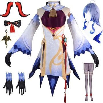 Genshin Impact Ganyu Cosplay Kostium + Peruka,XXL
