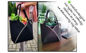 Сумка-шоппер из экологического фетра - коричневый цветок