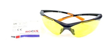 ROOKS okulary ochronne UV, kontrastowe żółte.