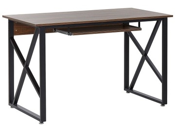 Biurko 120x 60 czarna rama ciemne drewno