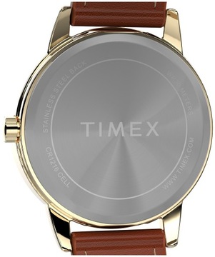 Zegarek damski złoty TIMEX brązowy pasek cyfry podświetlanie INDIGLO