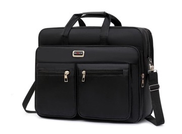 БОЛЬШАЯ МУЖСКАЯ БИЗНЕС-СУМКА НА НОУТБУКЕ ЧЕРНАЯ С ПРОЧНЫМ РЕМЕНЕМ