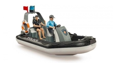 POLICYJNA ŁÓDŹ MOTOROWA Z FIGURKĄ POLICJANTA