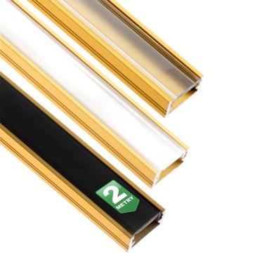 Profil Aluminiowy do Taśm LED NATYNKOWY ZŁOTY 2m