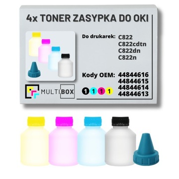 NOWY 4-pak zestaw zasypki tonery do OKI C822 C822n C822dn Multibox