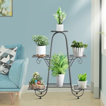 Zagęścić Czarny loft nowoczesny stojak na kwiaty