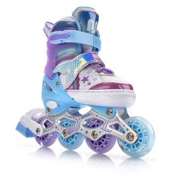 Rolki 4w1 LED Łyżwy Wrotki Rolko-Wrotki regulowane Meteor rozmiar XS 27-30