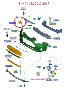 VÝZTUHA NÁRAZNÍKU PRAVÝ PŘEDNÍ B-MAX 2012-17 1861733