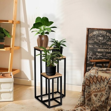 KWIETNIK STOJĄCY STOJAK PÓŁKI NA KWIATY ROŚLINY LOFTOWY METALOWY INDUSTRIAL