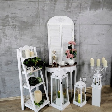 Деревянный фонарь, белый садовый фонарь, большой набор, 2в1, для дома и дачи