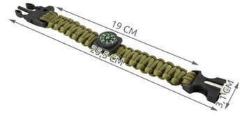 БРАСЛЕТ PARACORD SURVIVAL Компас 5 в 1 КРЕНЬ