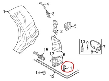 ЗАМОК ТОПЛИВОБАЛКА CHEVROLET AVEO DAEWOO KALOS OE ОРИГИНАЛ 96534241