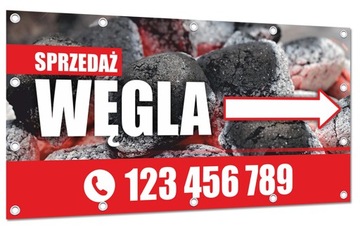 BANER REKLAMOWY 200x100cm WĘGIEL DREWNO SZABLONY