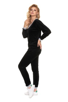 0194 ВЕЛЮРОВАЯ ПИЖАМА ЧЕРНАЯ L/XL