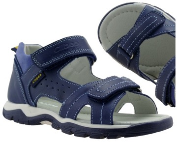 SKÓRZANE SANDAŁY CHŁOPIĘCE BUTY DZIECIĘCE SANDAŁKI NA RZEPY R. 26