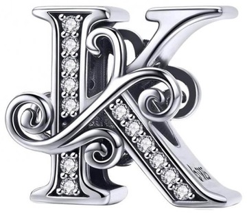CHARMS Literka K CHARMS Literka Srebro 925 Charms Trusky