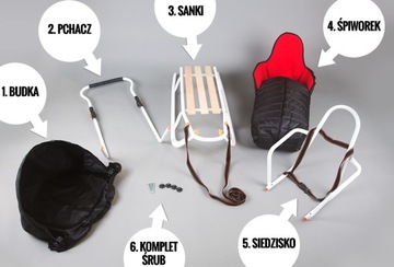 Традиционные металлические салазки GIGI SMART, подножки, спинка, толкатель, навес, светодиодный светильник