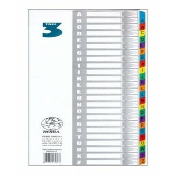 PRZEKŁADKI DO SEGREGATORA A4 A-Z LAMINOWANE MOCNE