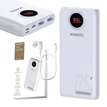 НАБОР ROMOSS POWERFUL POWERBANK 20000MAH USB-C 2X USB-A QC 22,5 Вт СВЕТОДИОД С КАБЕЛЕМ